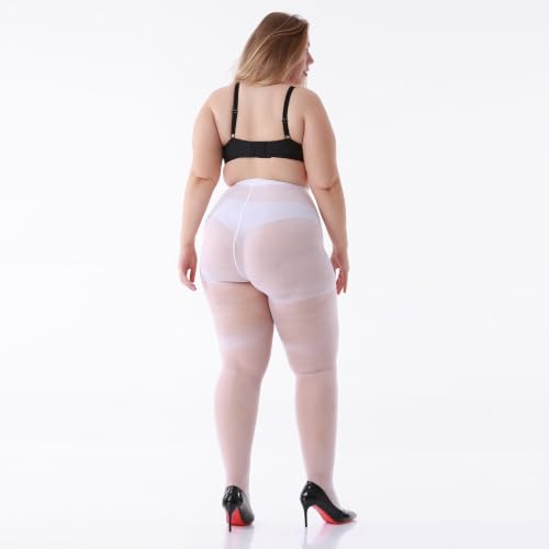 Image of LADYFAN 3 Pairs Plus Size Women's Sheer Tights 20D High Waist Pantyhose