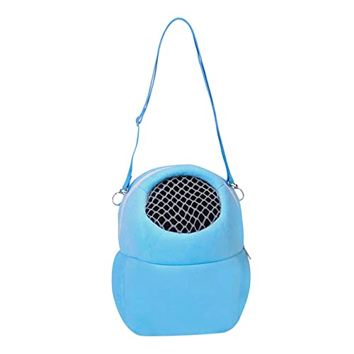 Image of Pet Small Animal Carrier Bag Travel Warm Cage Hamster Pouch Blue 17x14cm