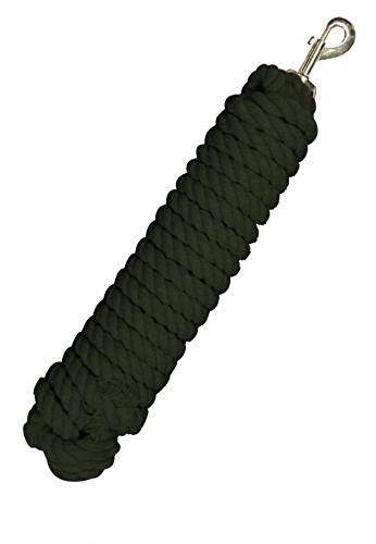 SHILOH Showman 25' Braided Cotton Lunge Line with Brass Snap Cotton Cord Horse Tack Barn Supplies (Hunter Green)