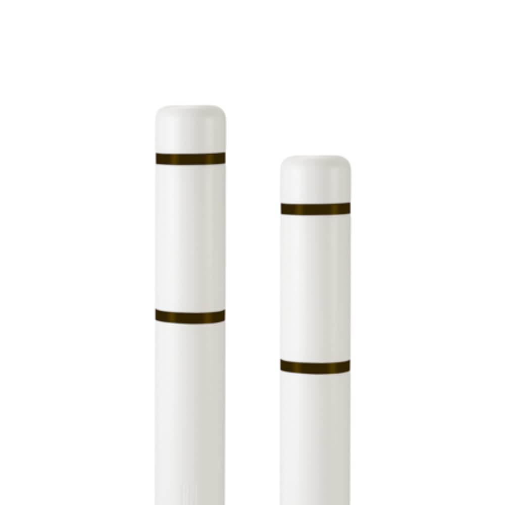 BollardGard 4" x 52" 2-Pack Bollard Cover - Innoplast (White Black Tape)