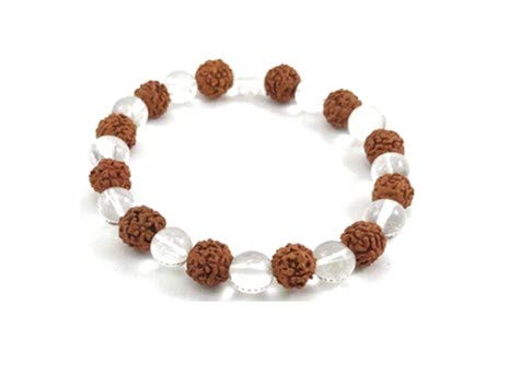 Crystal and Rudraksh Combination 8 mm Stretchable Bracelet Bead Charged for Men and Women (B08R8YSKMQ) Amazon Price History, Amazon Price Tracker