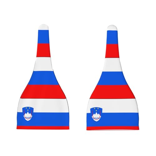 Baby Beanie Flag of Slovenia Knotted Hat - Soft, Warm, Comfortable, Headwear for Newborns, 0-6 Months Black3