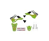 kit deco 250 kxf 2008 Le kit autocollants comprend : paire réservoir, paire ouïes de radiateur, paire boîte à air, paire protections de fourche, paire bras oscillant, garde-boue avant et garde-boue arrière. Les différentes pièces qui composent le kit ne peuvent pas être vendues séparément. Les autocollants réservoir ont des trous pour permettre aux gaz d'essence de s'échapper. En cas de réservoirs usés, cela n'est pas toujours suffisant pour ne pas provoquer de légers décollements. photo non contractuelle KIT DECO T