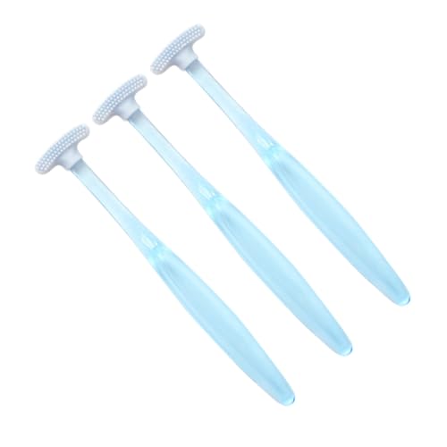 SEWOART Set da 3 Raschietti per Lingua in Acciaio Inox, Puliscilingua Ergonomico per Orale Quotidiana, Strumento per Pulizia della Lingua Adatto per Ridurre L’alito Sgradevole