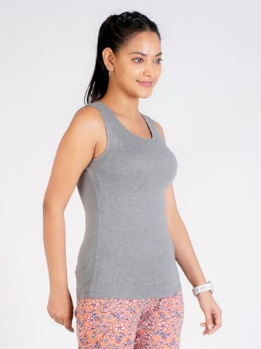 Image of Rupa Colors Playsure Solid 100% Combed Cotton Rib Fabric, Women's Standard Fit Tank Top, Sleeveless Pack of 1