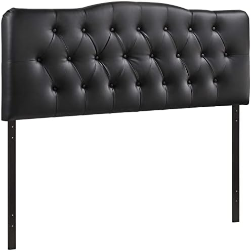 Modway Annabel Tufted Button Faux Leather Upholstered Full Headboard in Black