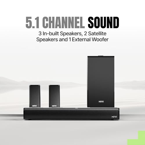 Image of Mivi Fort Hip-Hop 4000 400 Watts Cinematic Home Theatre [Launch], 5.1 Channel, Multiple EQ & Input Modes, BT v5.3, Remote Accessibility, Made in India Sound bar
