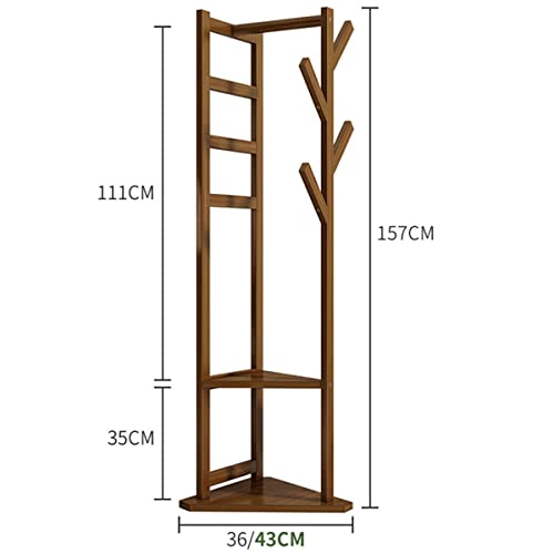 Porte-manteau d'angle polyvalent à triple étagère pour optimiser l'espace
