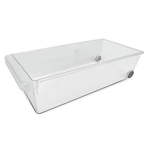 TIENDA EURASIA - Cajon para Frigorifico Transparente, con Tirador y Ruedas, Almacenamiento para Nevera, Frutas, Verduras, Alimentos, para Congelador (18x37x10 cm)