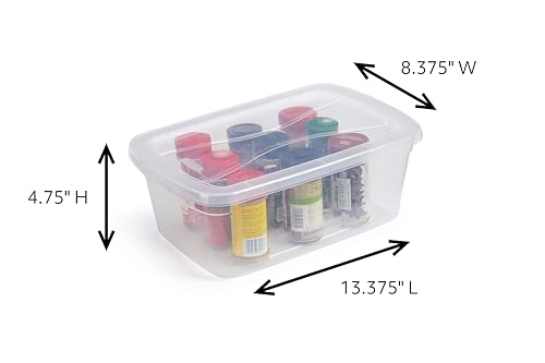 Image of Rubbermaid Cleverstore 6 Qt Clear Storage Bins with Lids, 12-Pack, Stackable, BPA-Free, Made in USA