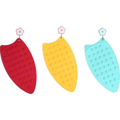 NUOBESTY Almohadillas de Silicona Azul 2 Piezas, Aislantes Térmicos Antideslizantes para Plancha, Resistentes al Calor, Soportes Protectores para Tabla de Planchar y Mesa de Comedor