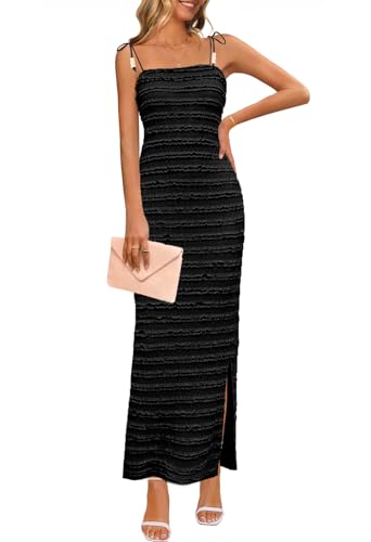 MEROKEETY Women's Summer Spaghetti Strap Sleeveless Bodycon Backl...
