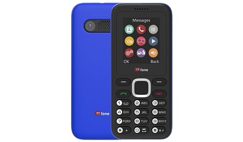 TTfone TT150 Téléphone Portable Basique Débloqué avec Bluetooth, Batterie Longue Durée, Double SIM avec Appareil Photo et Jeu, Facile à Utiliser, Robuste...