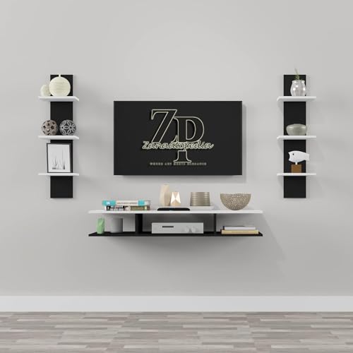 Zanaatopedia TV Entertainment Unit for Living Room/TV Stand Wall Mount/Engineered Wood TV Panel/Set-Up Box Holde/TV Cabinet for 43″ LCD(Tv Unit 32x 8 Inches) Colour (B & W) Zanaatopedia TV Entertainment Unit for Living Room/TV Stand Wall Mount/Engineered Wood TV Panel/Set-Up Box Holde/TV Cabinet for 43″ LCD(Tv Unit 32x 8 Inches) Colour (B & W)