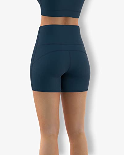 Image of Sfytt Women's 6 inch High Waist Biker Shorts - Workout Yoga Running Gym Compression Spandex Booty Shorts - Polyester Exercise