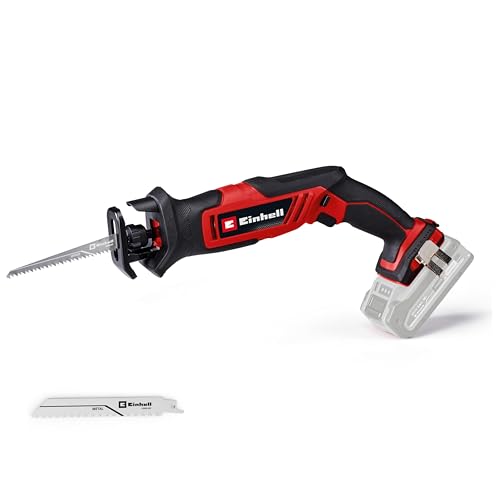 Einhell Scie universelle sans fil TE-AP 18/13 Li Solo Power X-Change (18 V, hauteur de course 13 mm, profondeur de coupe 50 mm dans le bois, design maniable,...