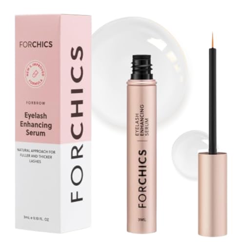 ForChics Eyelash Growth Serum - Prostaglandin-Free Lash Enhancing Serum for Longer, Thicker Lashes and Brows- Natural Formula, Visible Results in 2 Weeks - Vegan, Hormone-Free 0.10 fl. oz / 3ml
