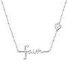 Yearace Cross Necklace 925 Sterling Silver Infinity Love of God Heart Cross Pendant Necklace Christian Gift for Women