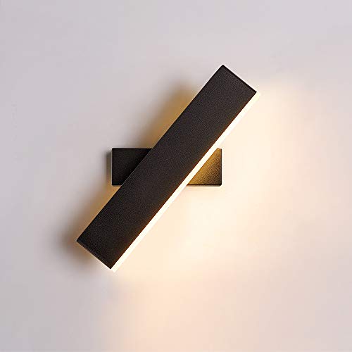 Goeco Lámpara de pared LED, Lámpara de pared rectangular 8W, Lámpara de pared giratoria creativa, usado para Cabecero de dormitorio Pared de fondo Corredor, blanco cálido, ángulo ajustable