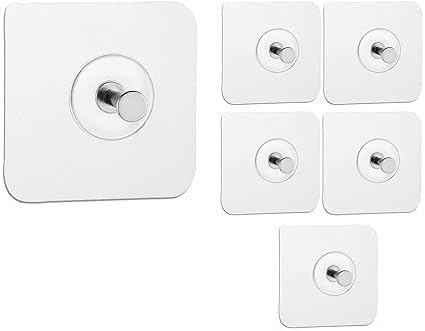 WOW Interiors Photo Frame Hooks for Wall Without Drilling,Self Adhesive Hooks for Wall Heavy Duty Strong Nail Free for Hanging Photo Frame (Hanging Hook, Transparent) Stainless Steel (Pcs 12)