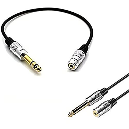 Atc Aluminum 30Cm/12Inch Golden Plated Metal Stereo 6.35Mm 1/4" Trs Male To 3.5Mm 1/8" Female Jack Plug Socket Headphone Headset Converter Cable Adapter Connector #TOP20
