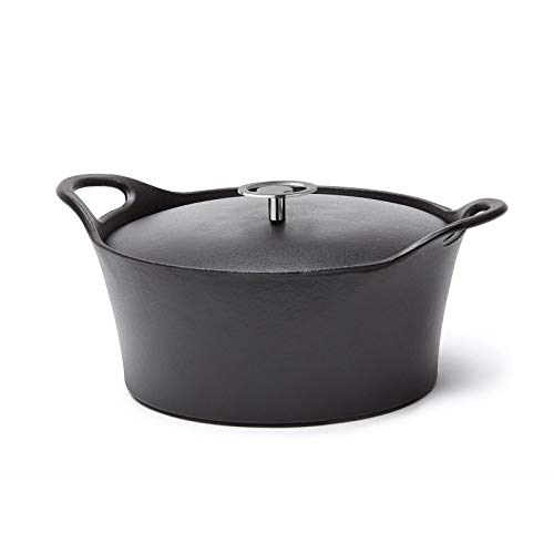 Cuisinox C61179Wx36856 Volcan - Olla Redonda (20 Cm, Hierro Esmaltado, Con Tapa), Color Negro