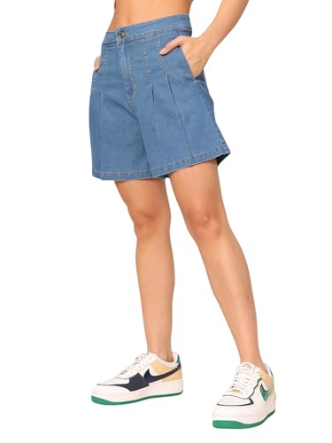 Image of Dolce Crudo Women's High Rise Denim Shorts - Relaxed Fit