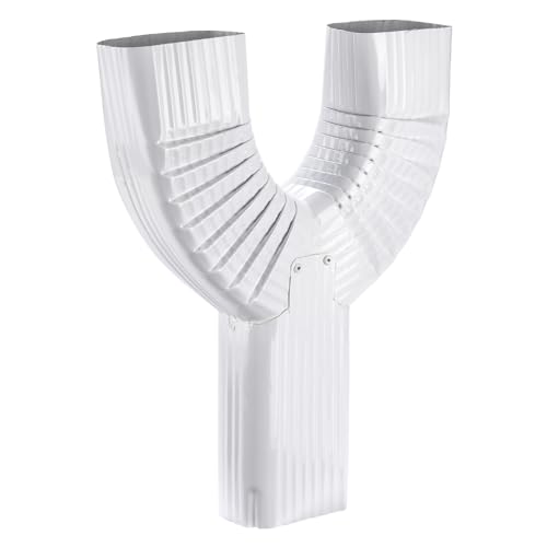 VYH Downspout Gutter Y Diverter 3x4, Low Gloss White，Y Downspout, Gutter Downspout Y Connector, Downspout Diverter, Downspout downspout Y Connector (White)