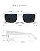 Roneyee Square Sunglasses Trendy Rectangle Shades for Men Women Oversized Stylish Retro UV Protection Fashion Acetate Designer (White)