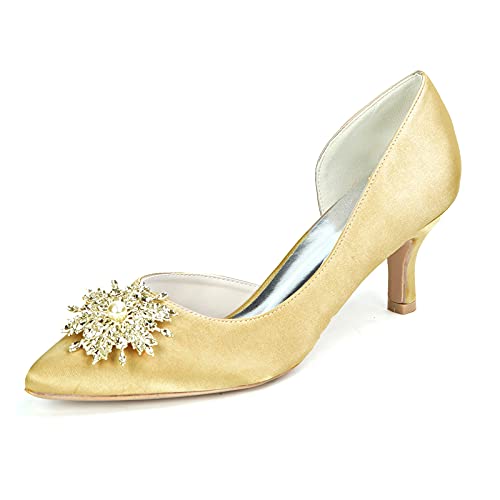 Chaussures de cour en strass brillants avec un fini raffiné à bout pointu pour grand mariage