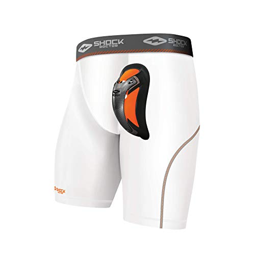 Shock Doctor Youth Compression Shorts Cup Included - Athletic Supporter Underwear with Pocket and Cup. Youth Size