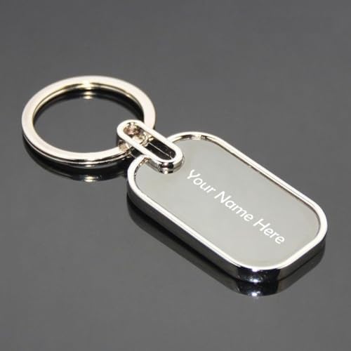 Image of Personalized Key Chain With Name Engraved Round Metal Silver Keychain, Ideal For Gifitng On Any Occasoin Pack Of 10