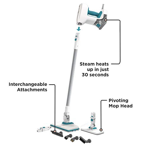 Image of BLACK+DECKER Steam Mop, Floor and Handheld Steamer, Multi-Purpose Steam Cleaner with 6 Attachments, Corded (BHSM15FX08)