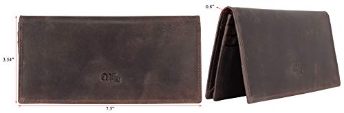 Image of RFID Blocking Mens Genuine leather Bifold Long Wallet