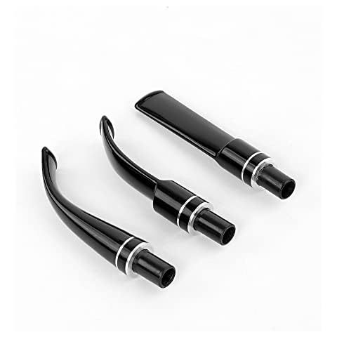 OLD FOX Pipe Stem Replacement Black Bent Saddle Mouthpiece Combination Double Ring Decoration Fit 9mm Carbon Filters BE0042/52/67 Cover