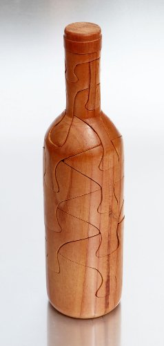 Preisvergleich Produktbild mabro - 2501: Flaschenpuzzle - Weinflasche aus Holz, ca. 25 cm hoch