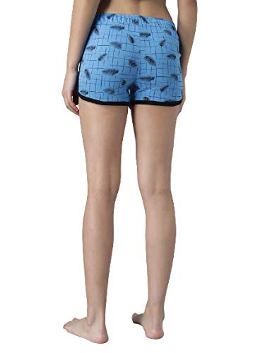 Image of KOTTY Cotton Printed Women's Night Shorts (Sky Blue,34)