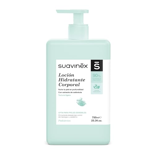 Suavinex, Crema Hidratante para Bebés, Loción Corporal Apta para Pieles Sensibles y Recién...