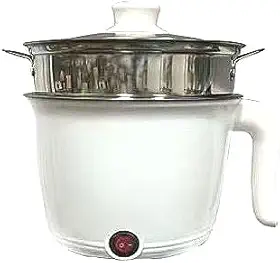 Panela Elétrica 110V Multifuncional Antiaderente – Compacta para Mingau, Cuscuz e Legumes no Vapor(BRANCO)