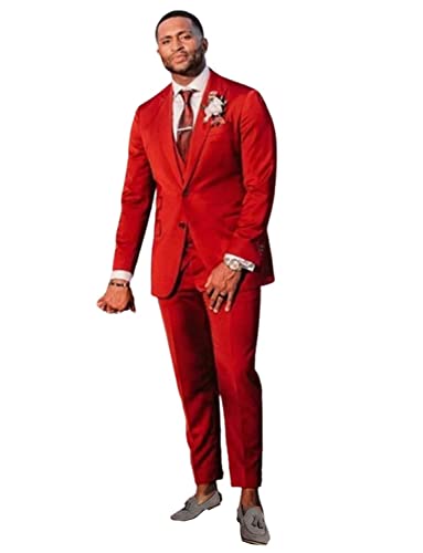 Costume trois pièces pour hommes veste deux boutons gilet pantalon smoking fête formelle chic