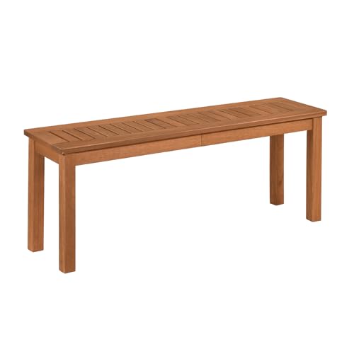 COSTWAY Banc de Jardin 2 Places en Bois Massif, Banc Extérieur Jardin, Assise Respirante à Lattes, Finition à lHuile, Banquette pour Entrée Porche Terrasse, Charge 200 kg, 120 x 30,5 x 47 cm