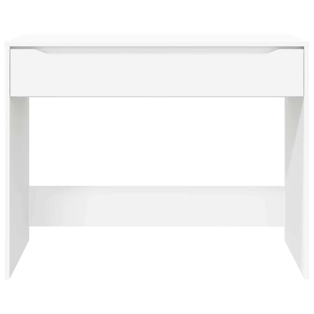 Scrivania con cassetti, bianca, 100 x 50 x 78 cm, in legno, scrivania da ufficio, postazione di lavoro con cassetto e ripiano per laptop, computer, monitor, organizzazione
