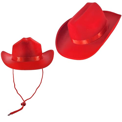 Image of The Dreidel Company Cowboy Felt Western Hat, 22 inch Circumference Dress Up Costume Clothes for Kids, Pretend Play, Party Favors