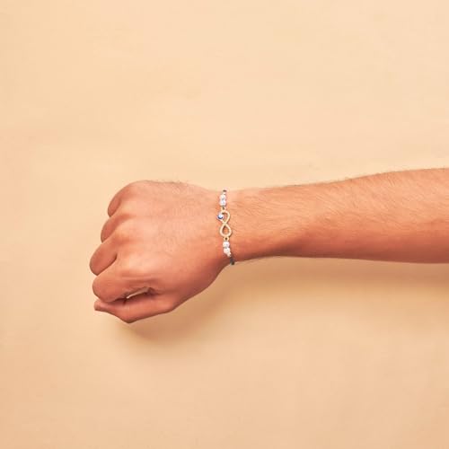 Image of Salty Rakhi for Brother & Bhaiya Bhabhi | Wrist Band Gift Pack for Sister, Bro, Bhaiya and Bhabhi | Bracelet for Men, Women | Fancy Jewellery Combo Gifts | Gift for Rakshabandhan | Traditional Rakhi Gift
