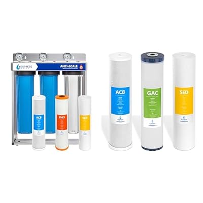 Express Water 3-Stage Whole House Water Filtration System & Replacement Kit Reduces Impurities, Protects Appliances