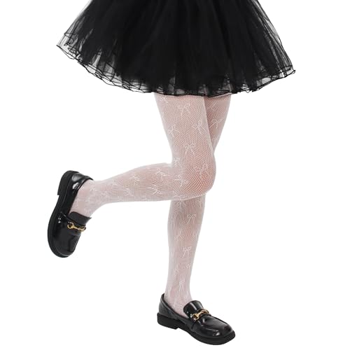 Image of Girls Lace Fishnet Tights Toddler Sheer Patterned Stockings Hollow Dance Pantyhose for Kids Halloween Tights