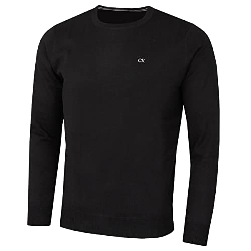 Calvin Klein Hommes Ras du Cou en Coton Doux Pull - Noir - L