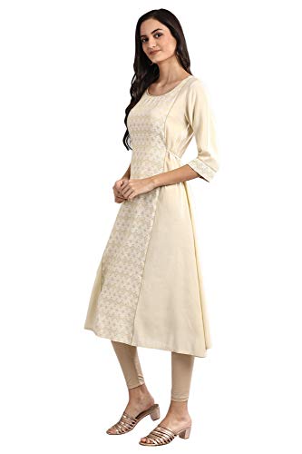 Image of Aurelia Women Striped Rayon A-Line Kurta