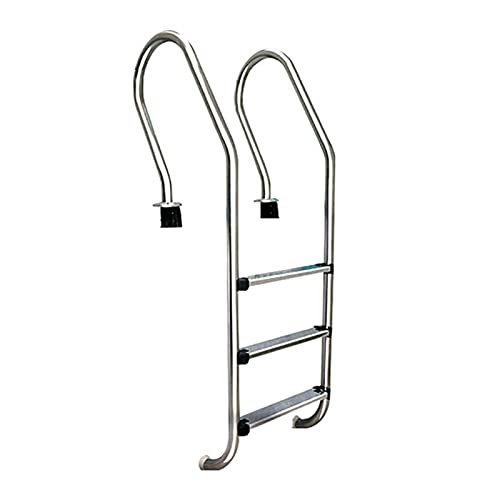 YYDM Edelstahl Poolleiter mit 2-5 Stufen, Schwimmbadleiter rutschfest, Fuß Poolleiter, Bis 150 Kg Belastbar (Color : 3 Steps, Size : Embedded) Cover