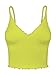 Sunzel Tank Top for Women, V Neck Cropped Seamless Ribbed Camisole with Ruffles for Workout Yoga Lounge (Black&Sprout Green M-L)